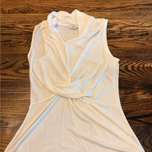 Halston Heritage Ivory Sleeveless Drape Top